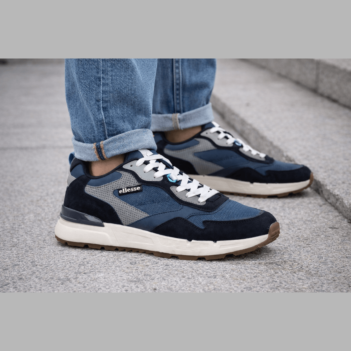 NEVIL CHAD PU PIG NUBUK + PU LEATHER BLU GRAY Ellesse urbanstyle-sneakers