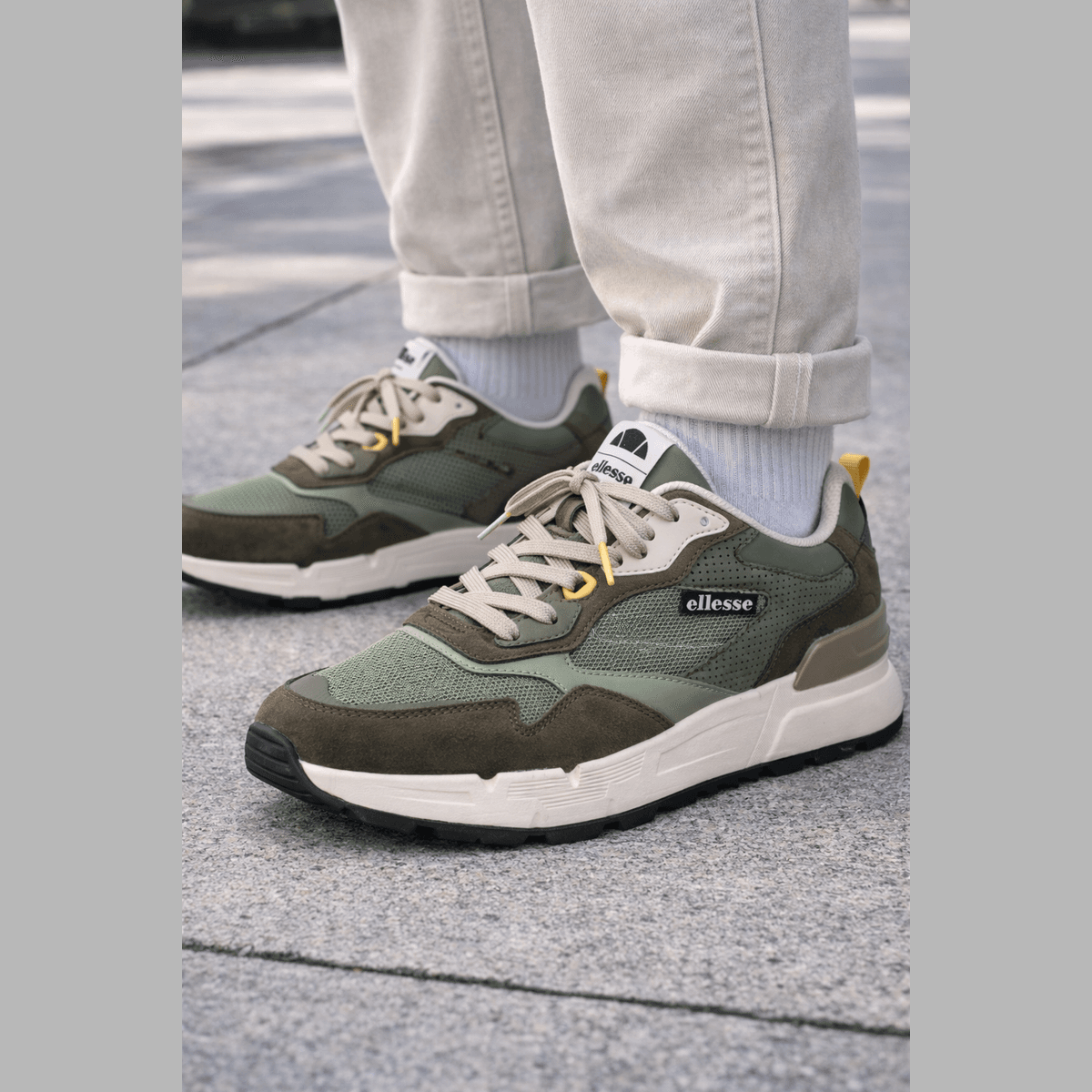 NEVIL CHAD PU PIG NUBUK + PU LEATHER GREEN Ellesse urbanstyle-sneakers