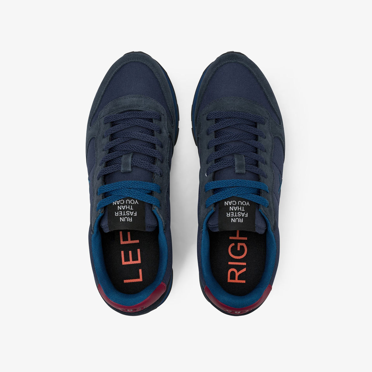 Sneaker Tom in nylon e suede navy blue/bordeaux