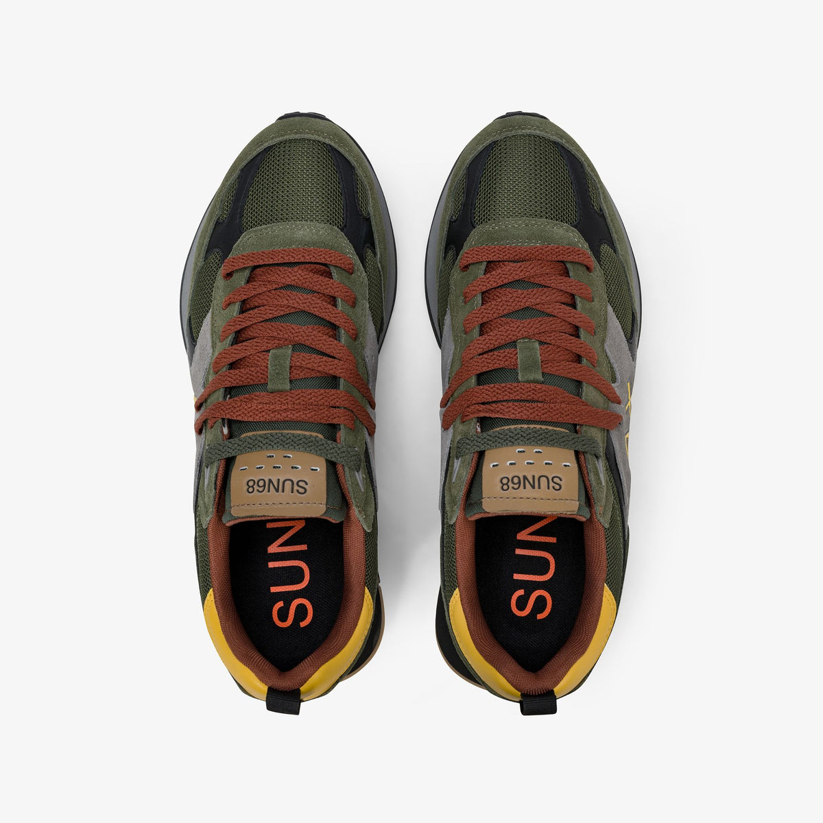 Sneaker Jaki Outdoor in suede e nylon verde militare scuro