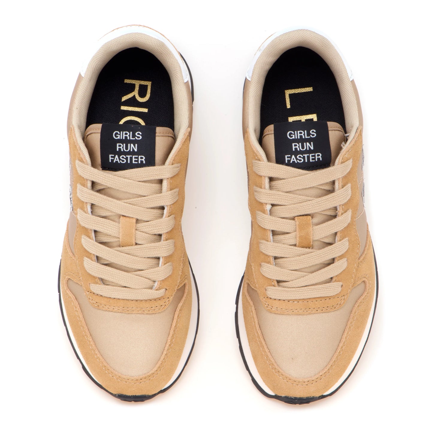 Sneaker Ally Bright in nylon e suede oro