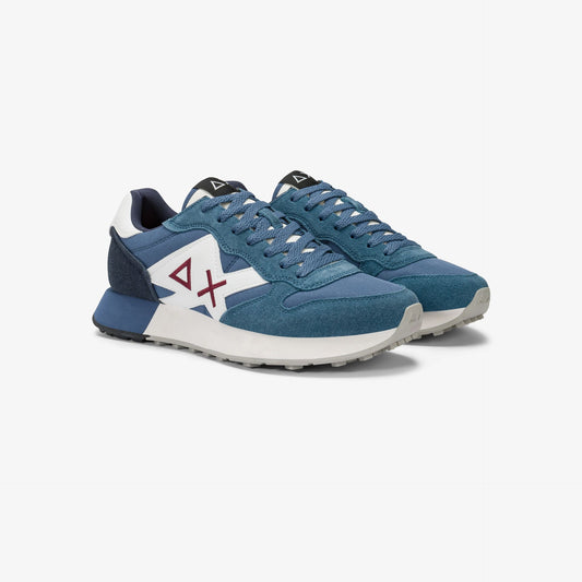 Sneaker Jaki Solid in nylon e suede avio scuro