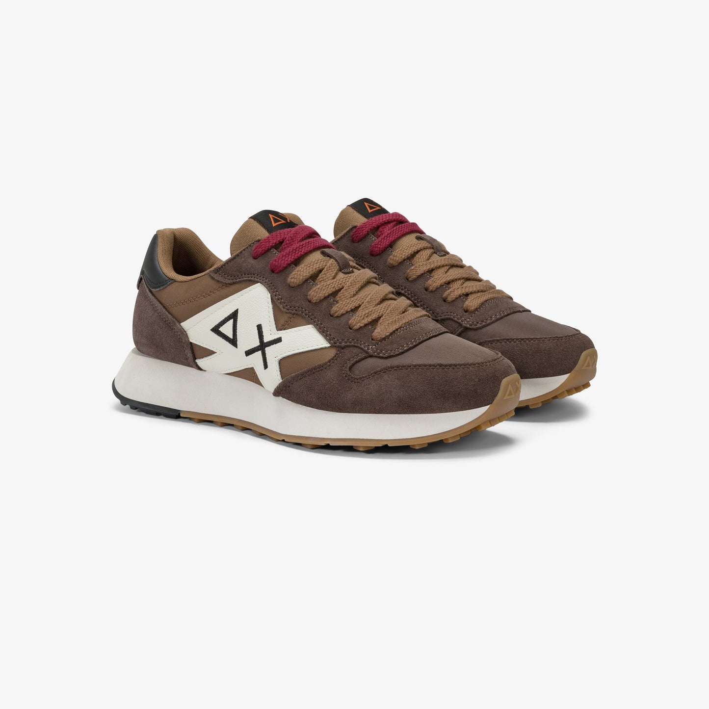 Sneaker Jaki Bicolor in nylon e suede marrone