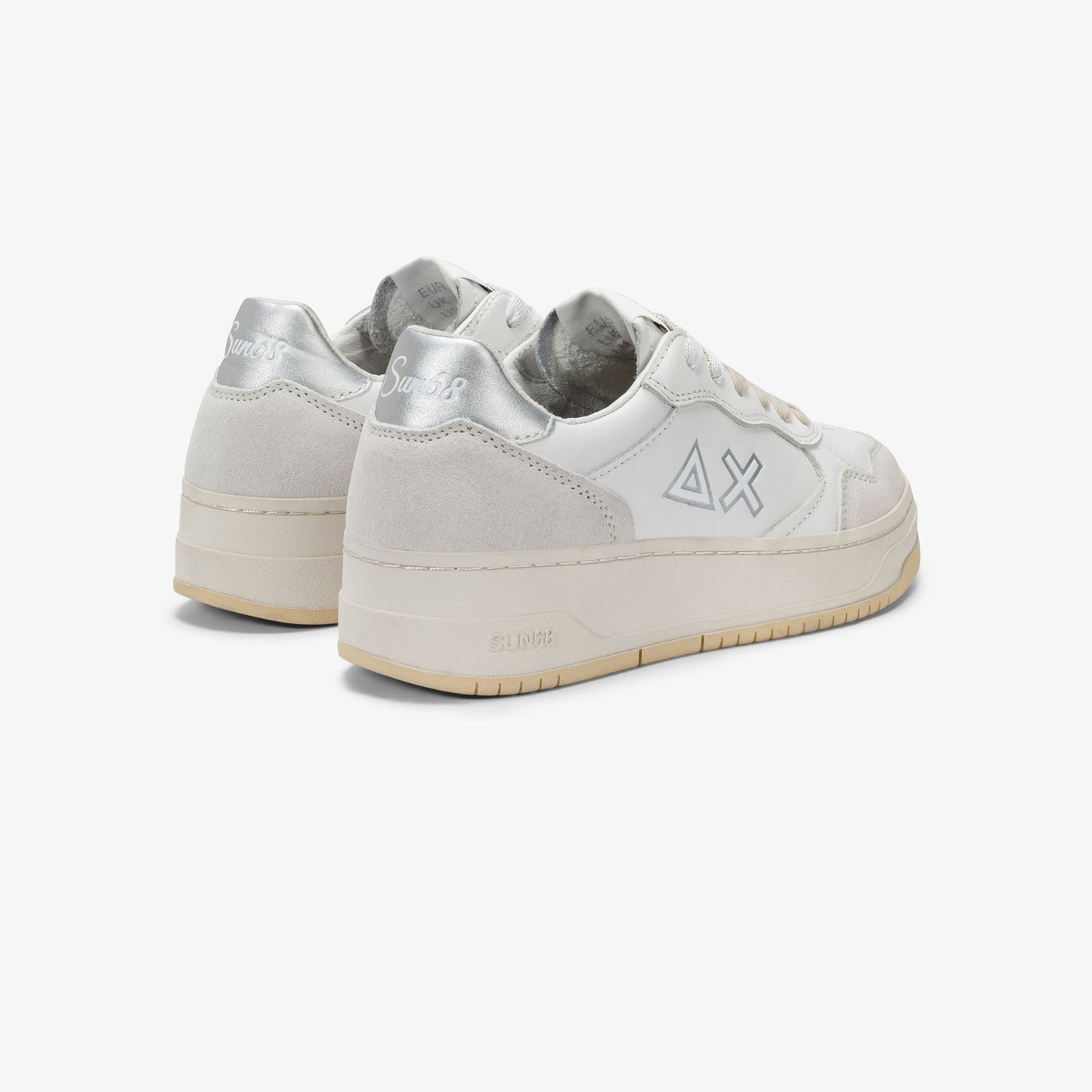 Sneaker Basket Love Lady in pelle argento