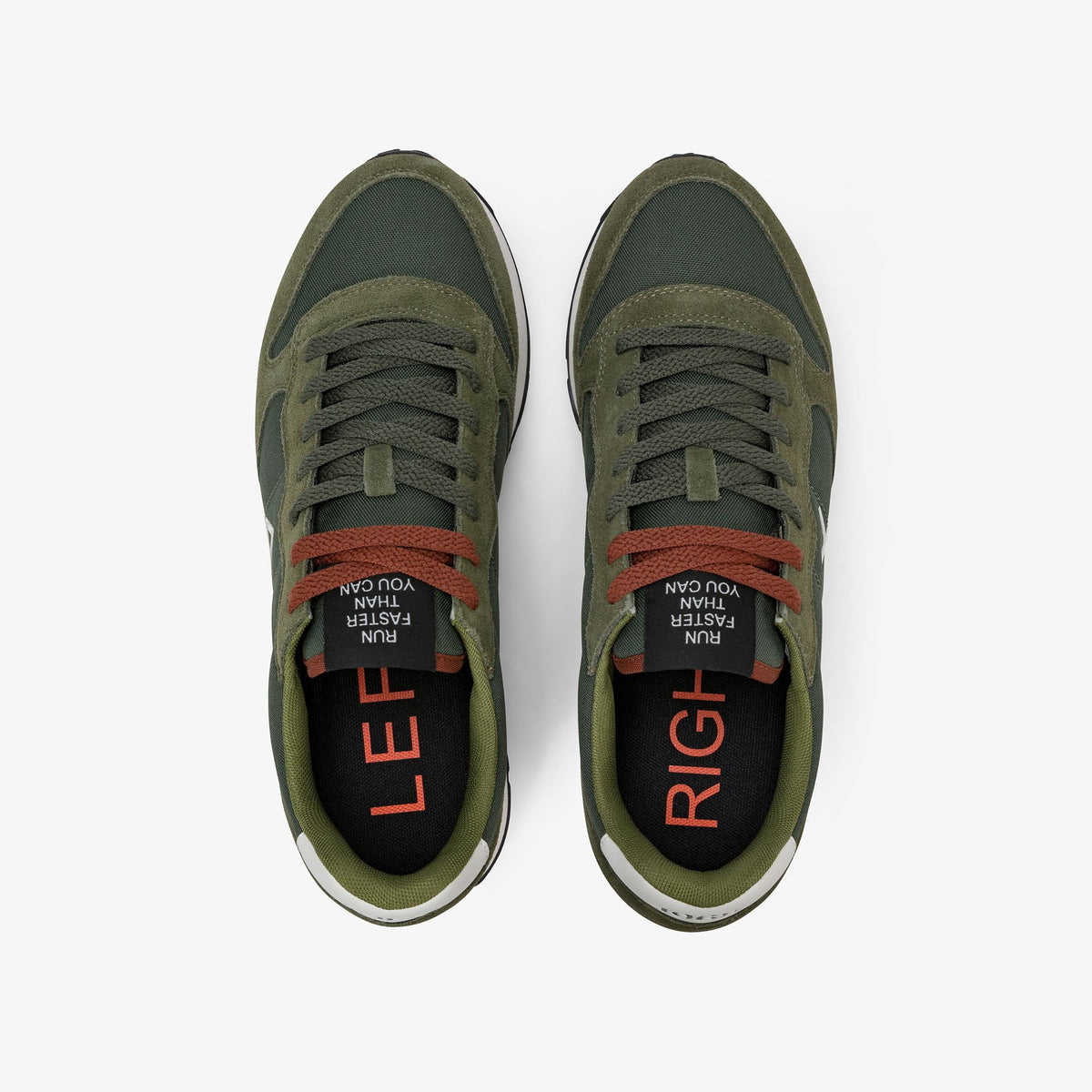 Sneaker Tom in nylon e suede verde militare scuro