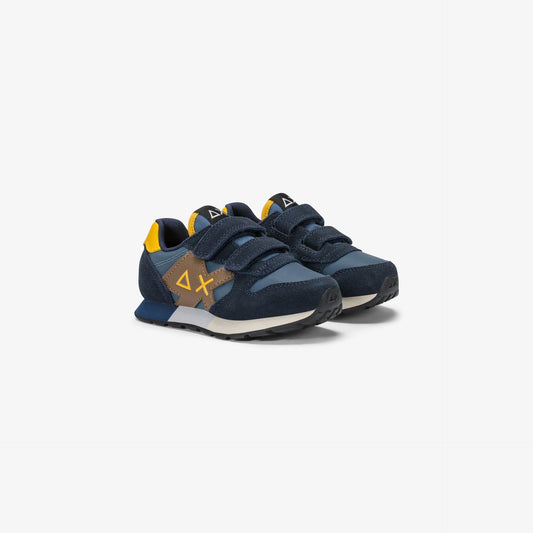 Sneaker Boy's Jaki Bicolor in nylon e suede navy blue