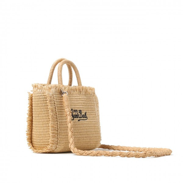 Borsa Vanity Mini Straw Beige