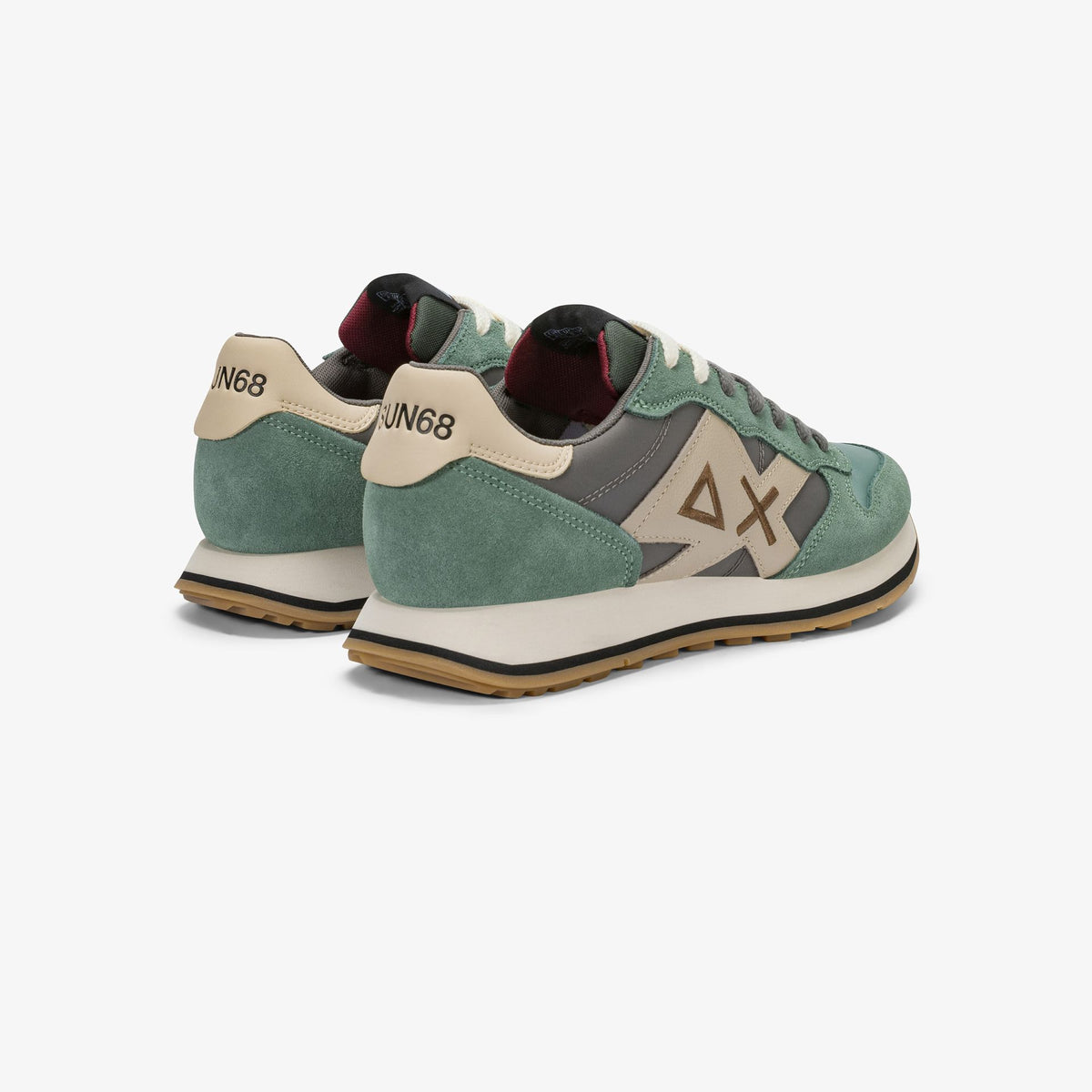 Sneaker Jaki 2.0 Bicolor in suede e nylon verde salvia