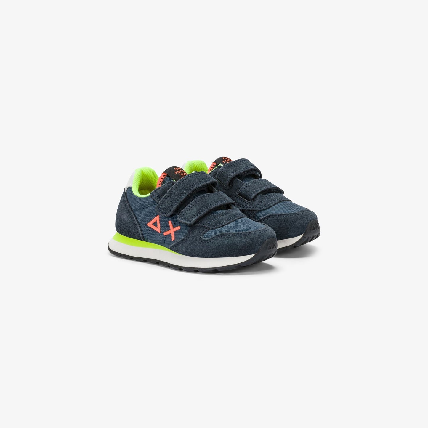 Sneaker Boy's Tom Fluo in nylon e suede blu navy