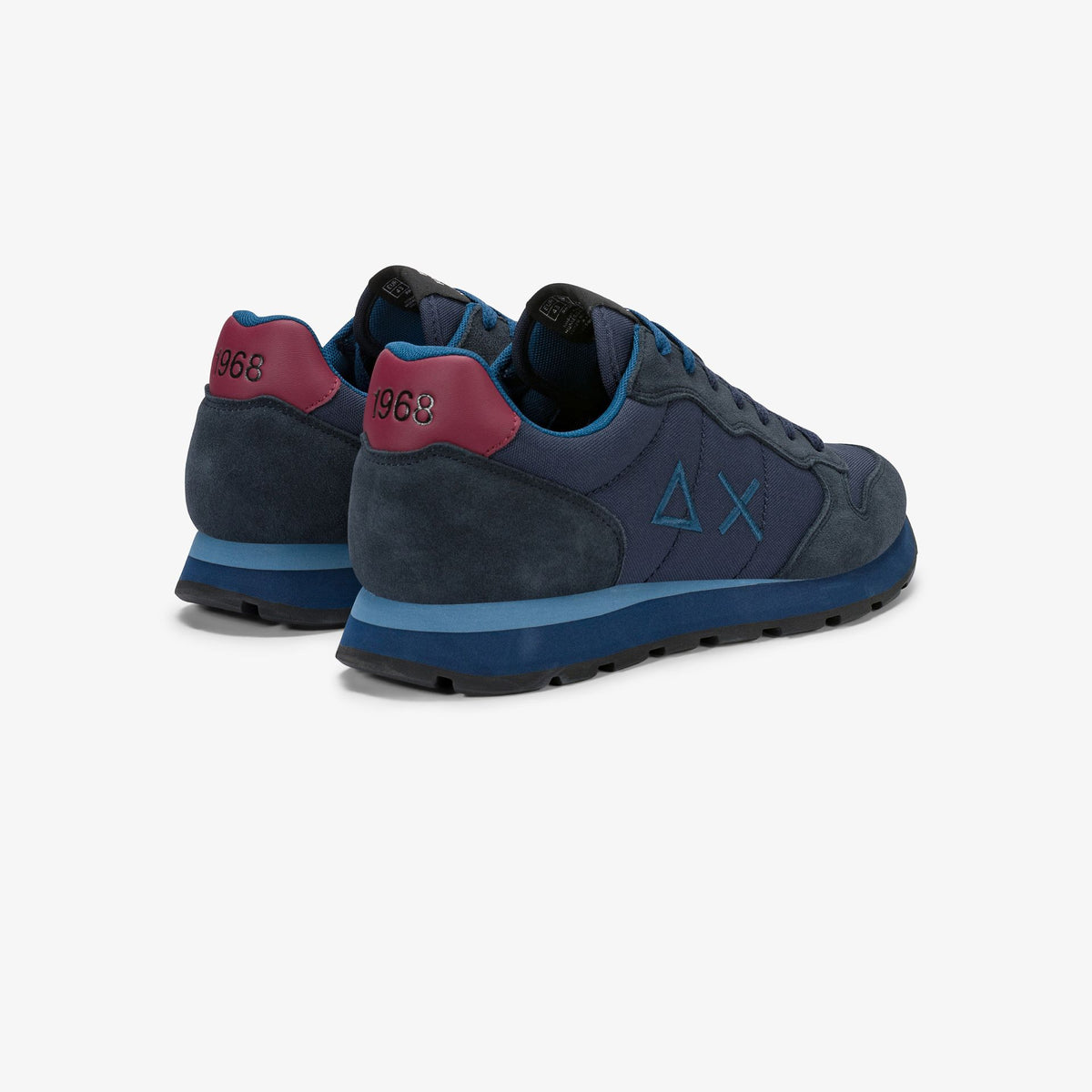 Sneaker Tom in nylon e suede navy blue/bordeaux