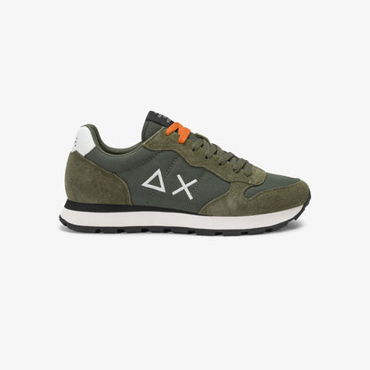 Sneaker Tom in nylon e suede verde scuro