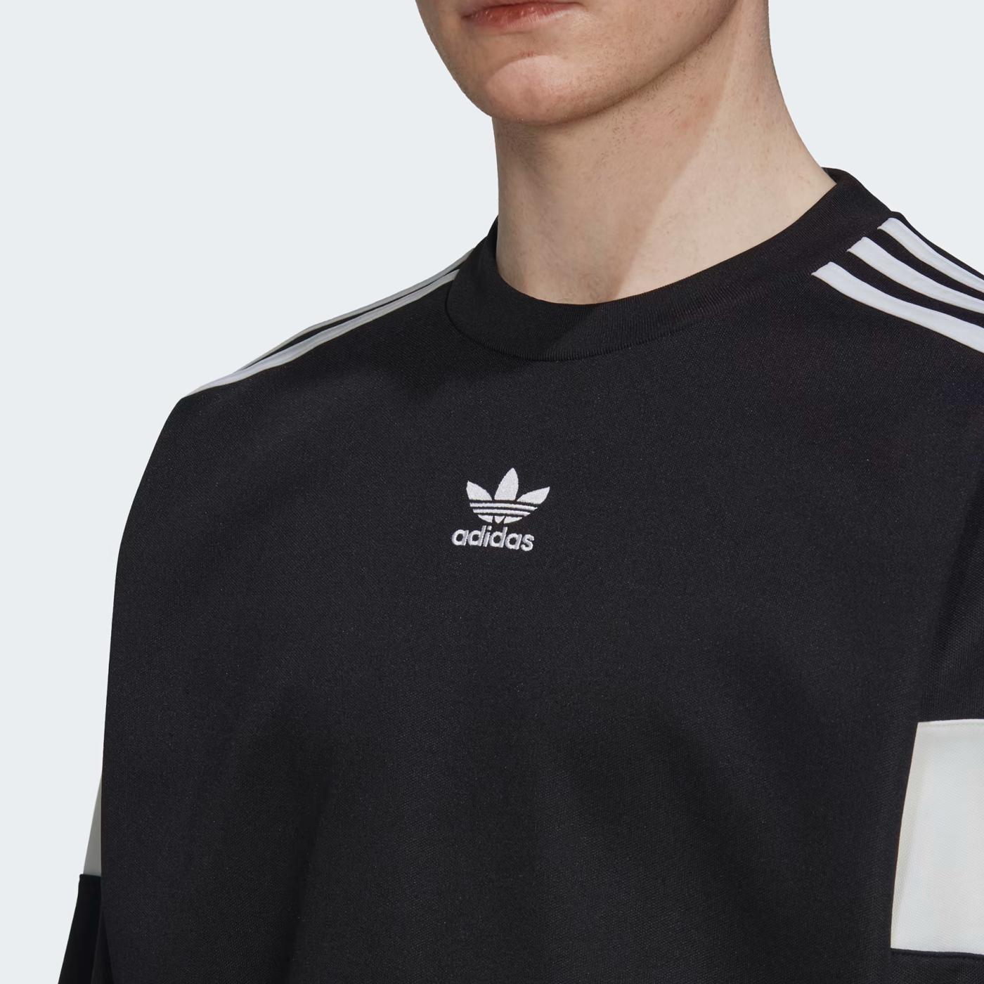 Adidas originals sweatshirt with embroidered small logo black online