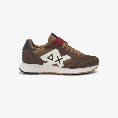 Sneaker Jaki Bicolor in nylon e suede marrone