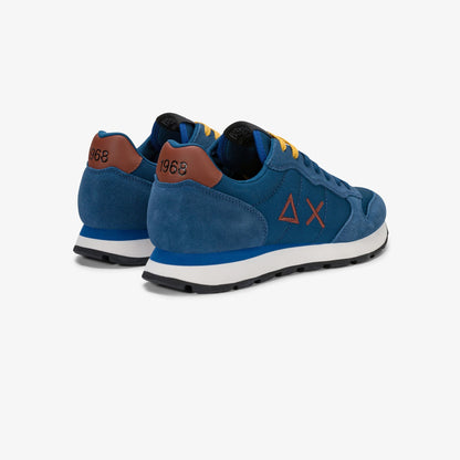 Sneaker Tom in nylon e suede blu petrolio