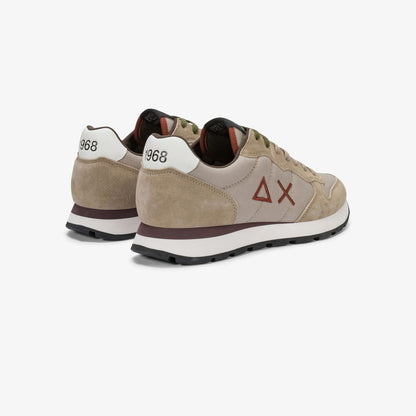 Sneaker Tom in nylon e suede beige scuro
