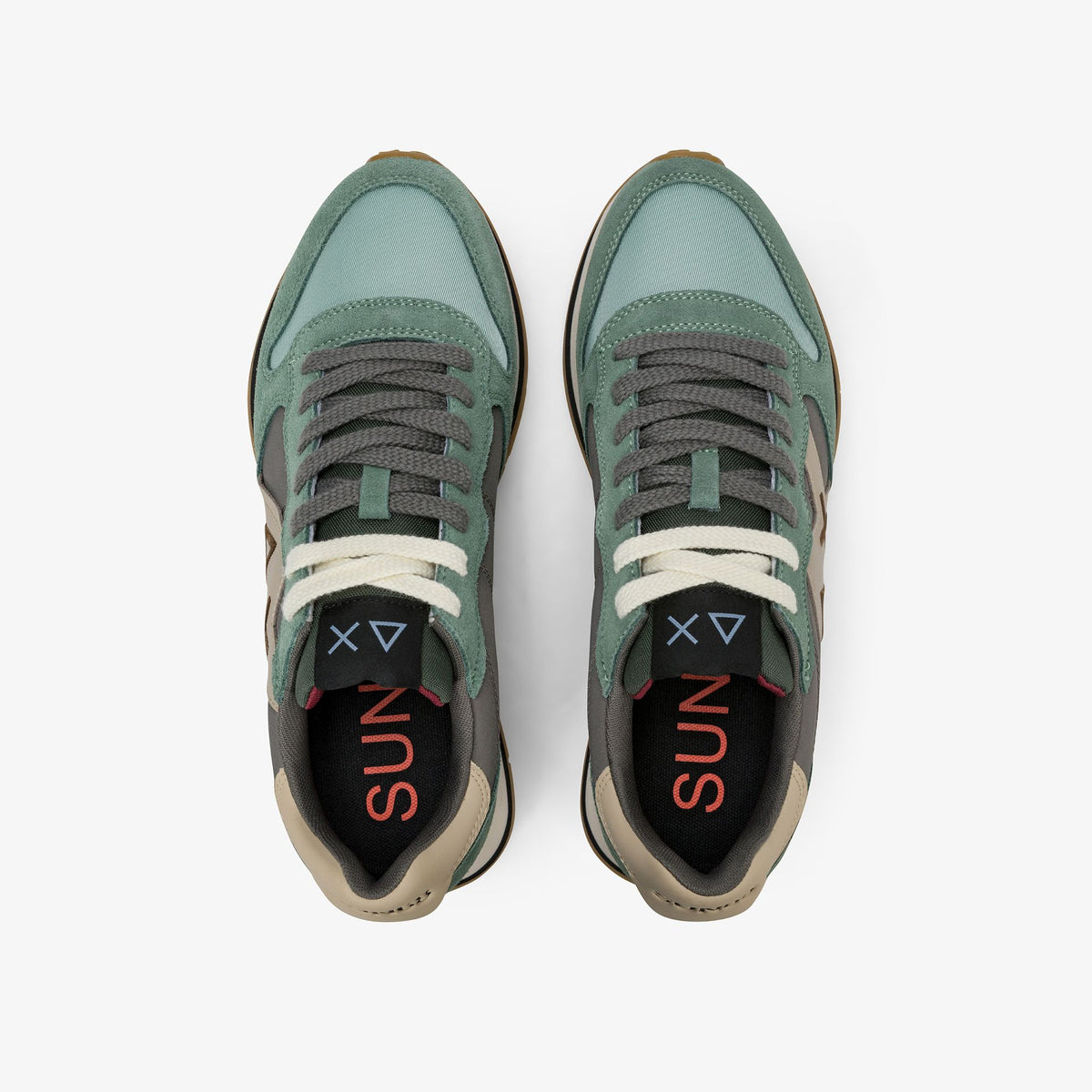 Sneaker Jaki 2.0 Bicolor in suede e nylon verde salvia