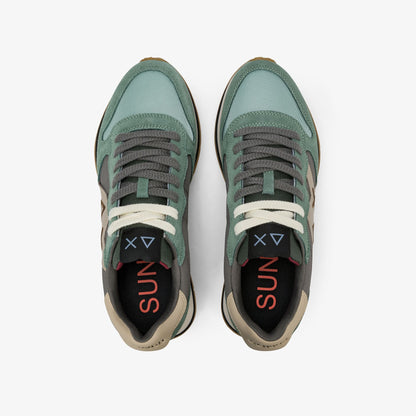 Sneaker Jaki 2.0 Bicolor in suede e nylon verde salvia