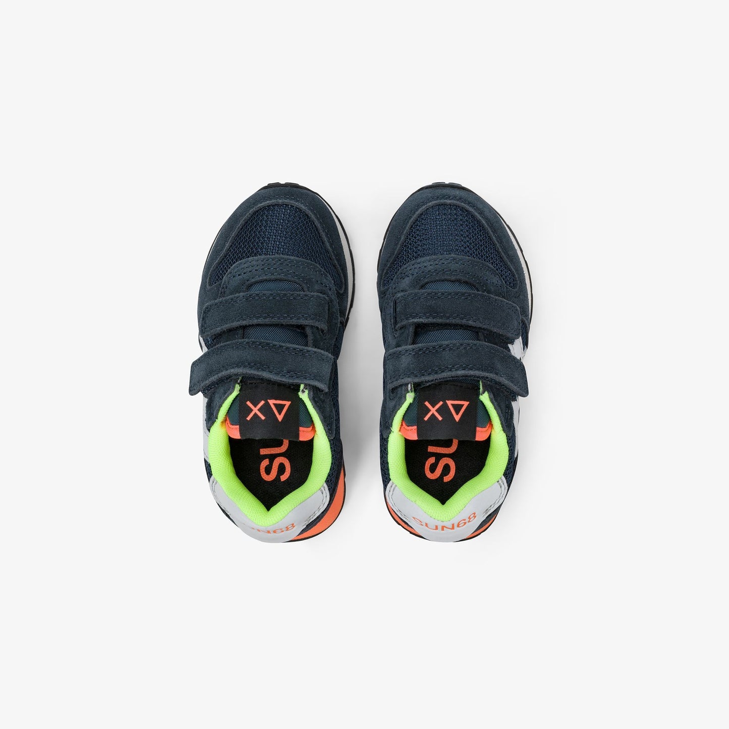 Sneaker Boy's Jaki Fluo in mesh e suede blu navy