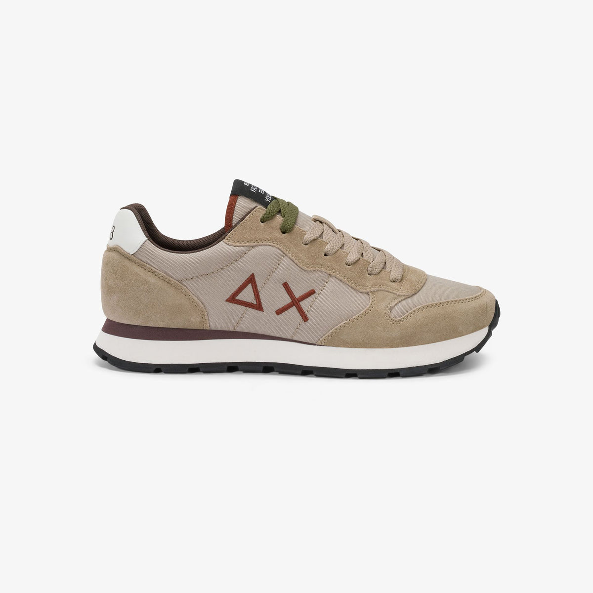 Sneaker Tom in nylon e suede beige scuro