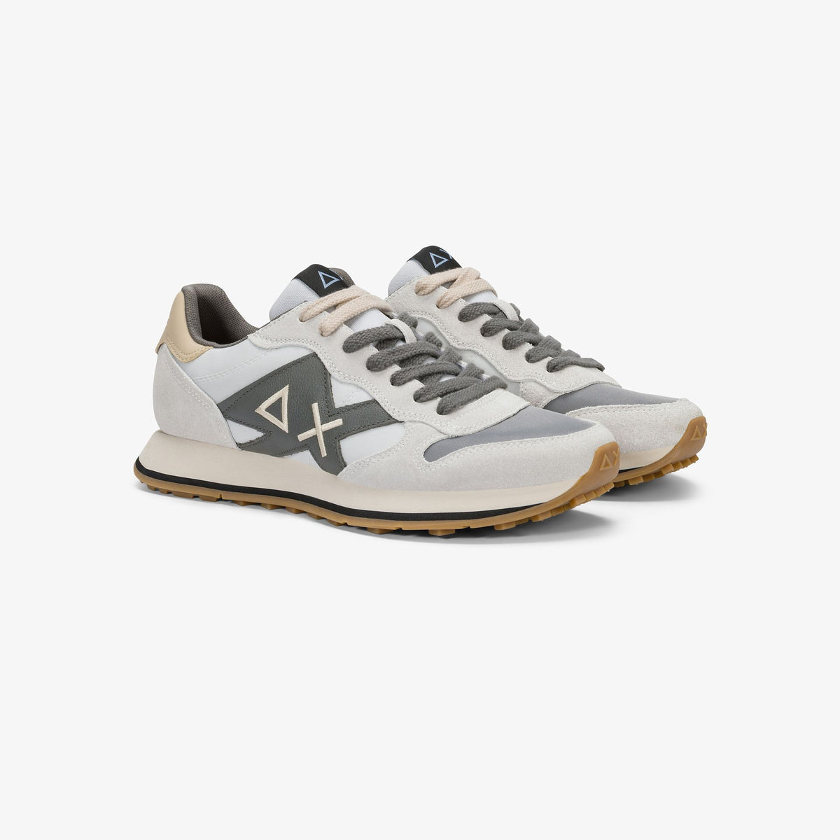 Sneaker Jaki 2.0 Bicolor in suede e nylon grigio ostrica