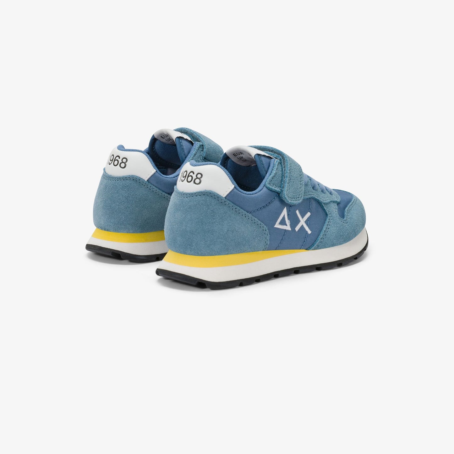 Sneaker Boy's Tom Solid in nylon e suede blu avio