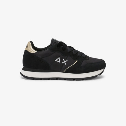 Sneaker Ally Gold Silver in suede e nylon nero