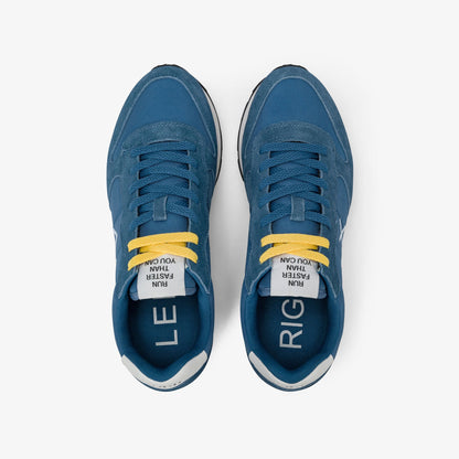 Sneaker Tom in nylon e suede blu avio scuro