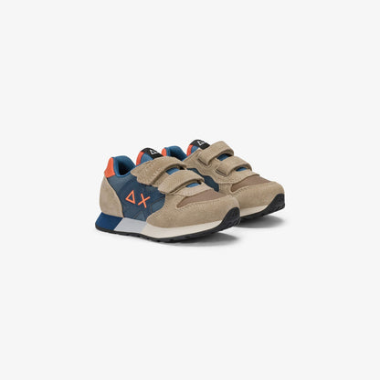 Sneaker Boy's Jaki Bicolor in nylon e suede beige scuro