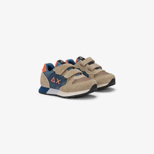 Sneaker Boy's Jaki Bicolor in nylon e suede beige scuro