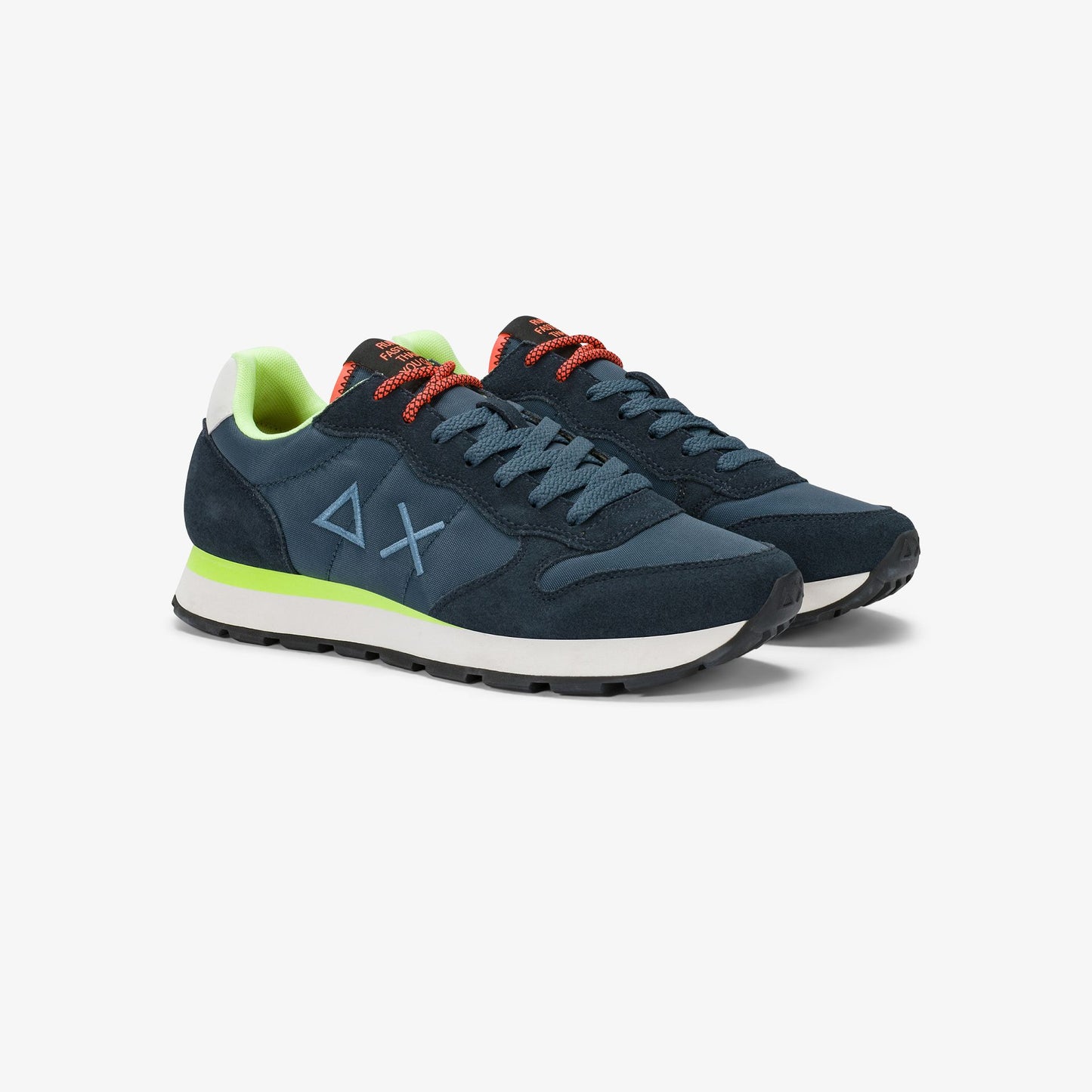 Sneaker Tom Fluo in nylon e suede blu navy
