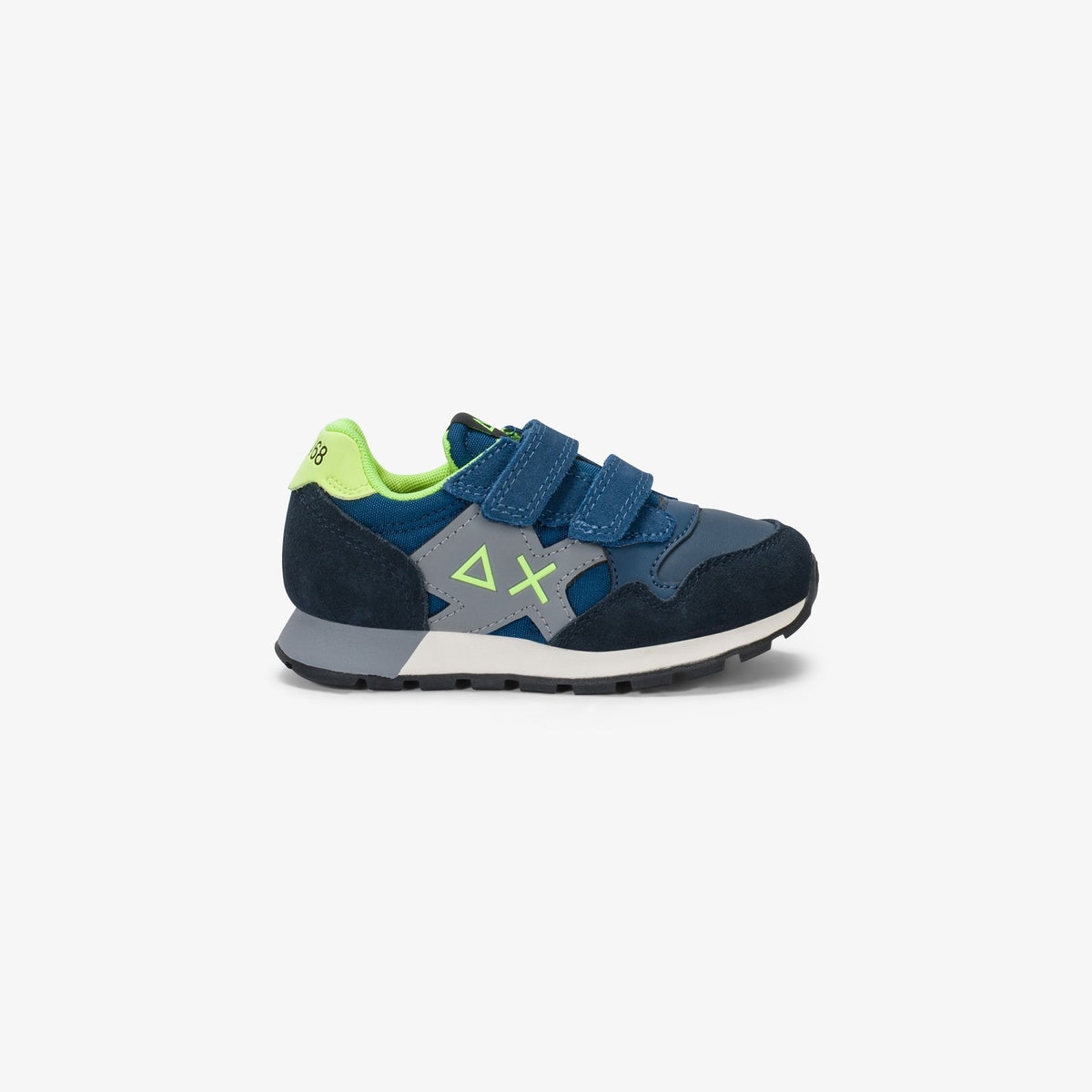 Sneaker Boy's Jaki Fluo in nylon e suede navy blue
