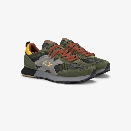 Sneaker Jaki Outdoor in suede e nylon verde militare scuro