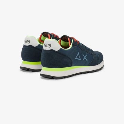 Sneaker Tom Fluo in nylon e suede blu navy