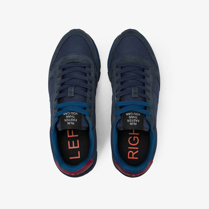 Sneaker Tom in nylon e suede navy blue/bordeaux