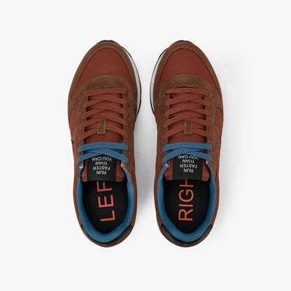 Sneaker Tom in nylon e suede rust