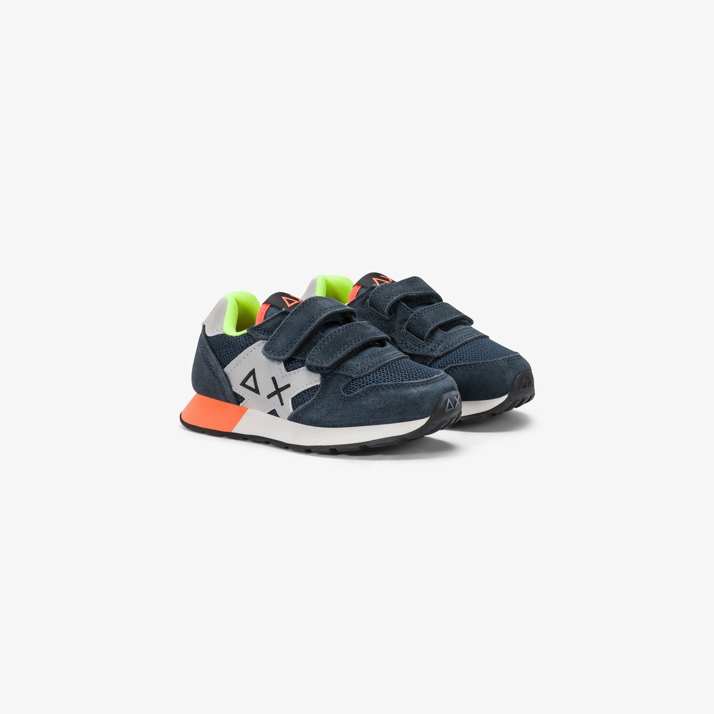 Sneaker Boy's Jaki Fluo in mesh e suede blu navy