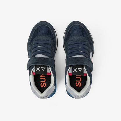 Sneaker Boy's Jaki Solid in nylon e suede blu navy