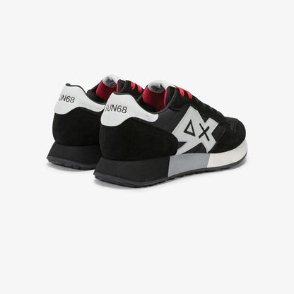 Sneaker Jaki Bicolor in nylon e suede nero