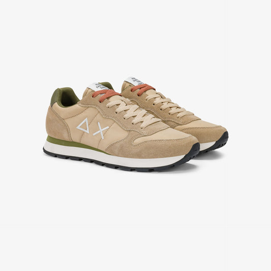 Sneaker Tom in nylon e suede beige
