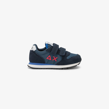Sneaker Boy's Tom Solid in nylon e suede blu navy