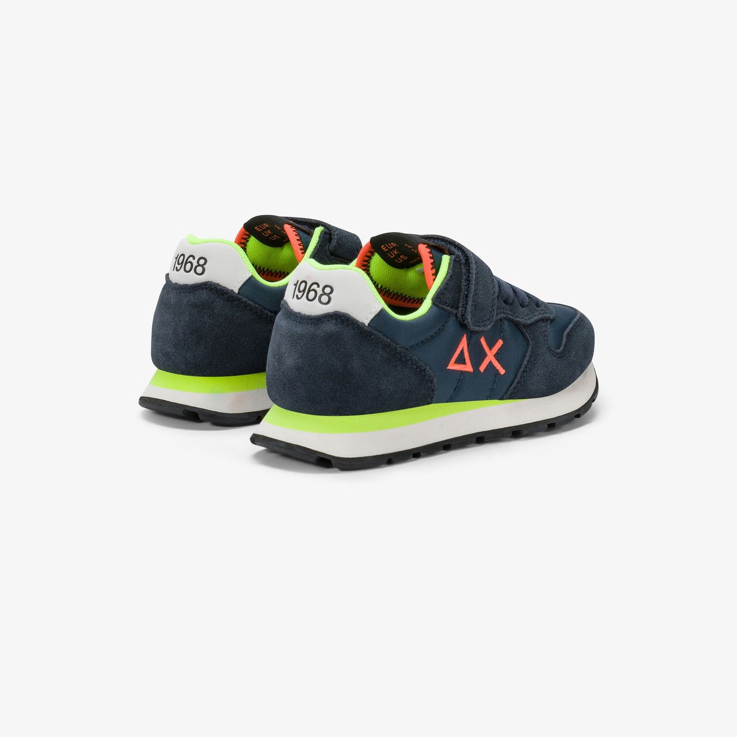 Sneaker Boy's Tom Fluo in nylon e suede blu navy