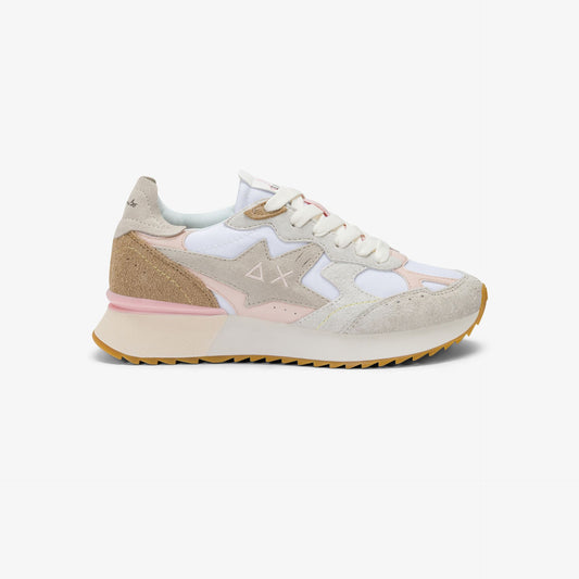 Sneaker Stargirl Multicolor in suede e nylon bianco