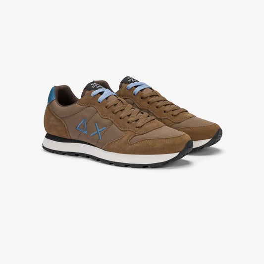 Sneaker Tom in nylon e suede marrone volpe