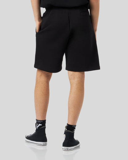 BLACK SHORTS WITH GOTIC LOGO