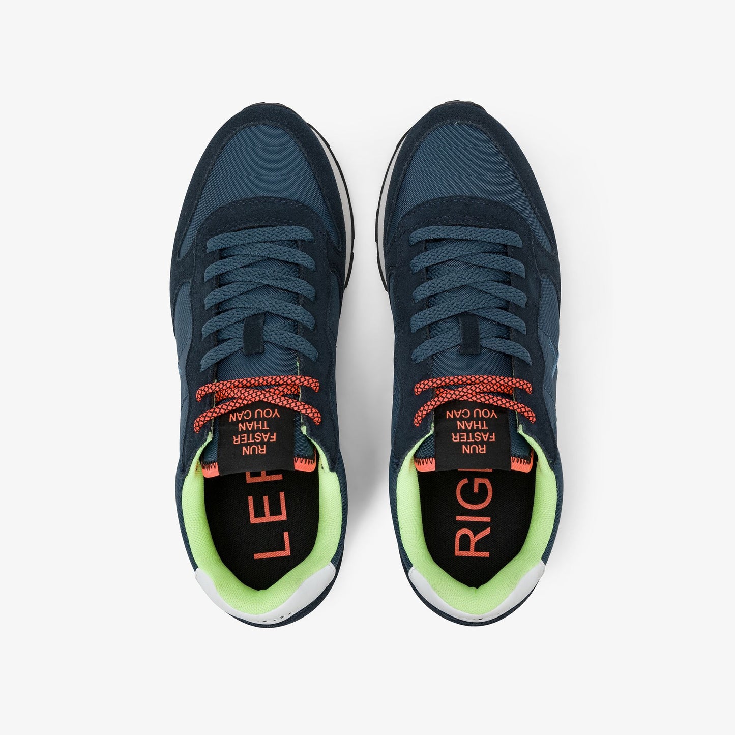 Sneaker Tom Fluo in nylon e suede blu navy