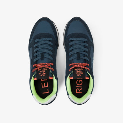 Sneaker Tom Fluo in nylon e suede blu navy
