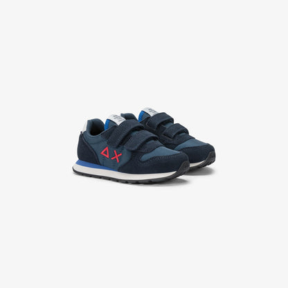 Sneaker Boy's Tom Solid in nylon e suede blu navy
