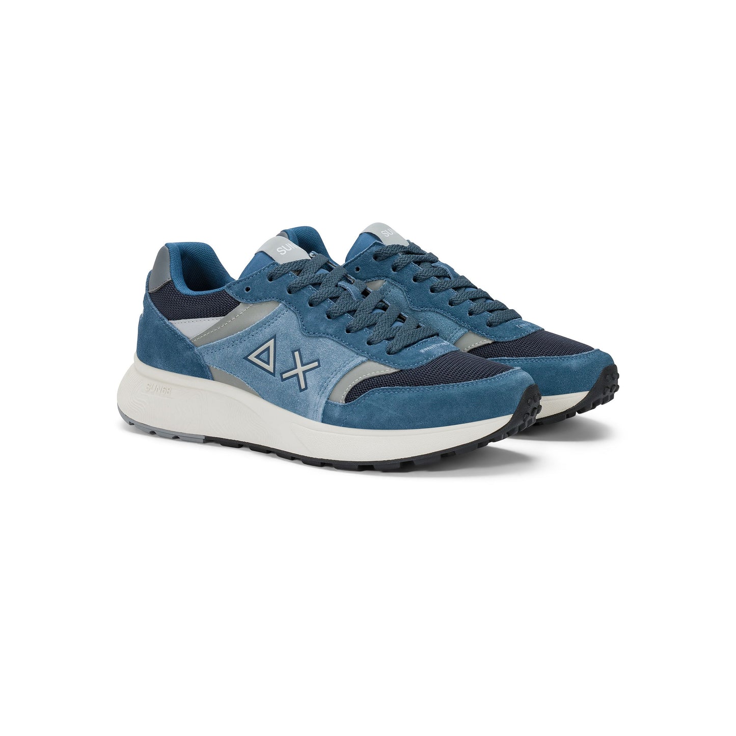 Sneaker Sun Daddy in suede e nylon avio scuro