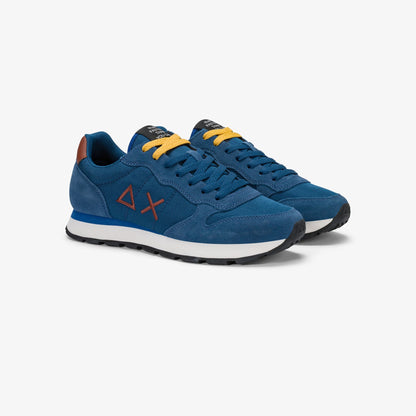 Sneaker Tom in nylon e suede blu petrolio