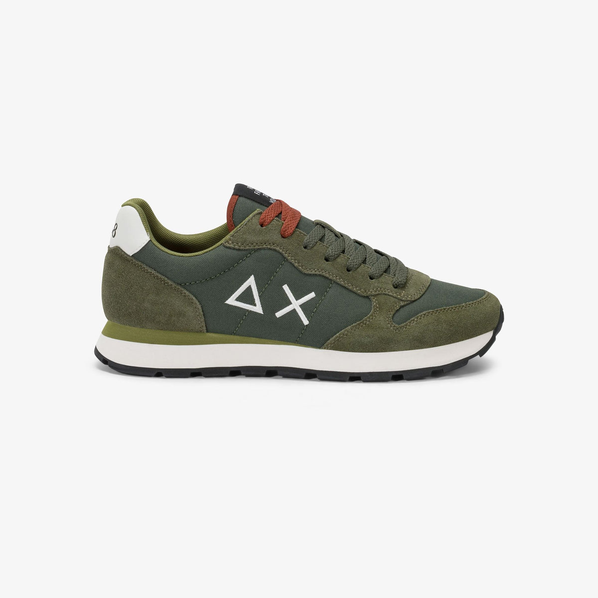 Sneaker Tom in nylon e suede verde militare scuro